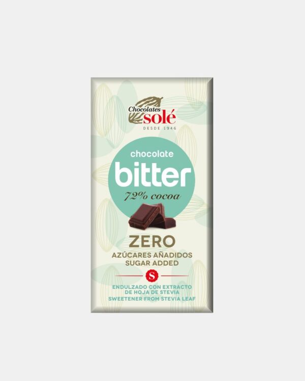 Chocolat Noir Sans Sucre 72% 100G - L326