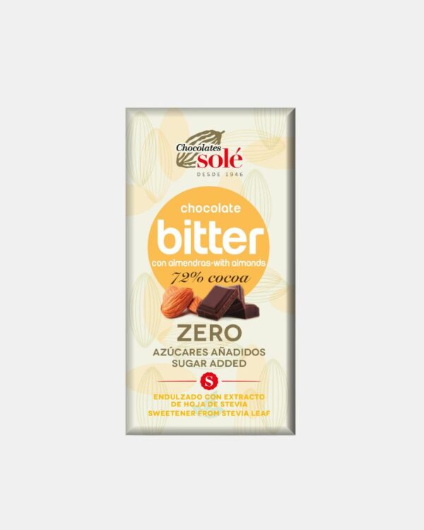 Chocolat Sans Sucre au Amandes 72% 100G - L211